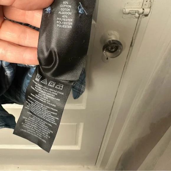 Hurley Men's Flannel‎ Shirt Button Down Long Sleeve Blue Cotton Blend S NWT - Picture 13 of 14